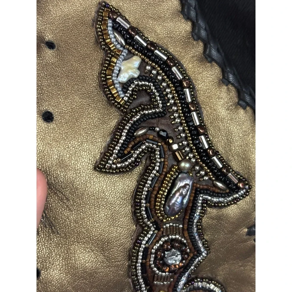 Western Couture Michelle Julene OOAK Jeans‎ Mother of Pearl Beaded Horsehair 29